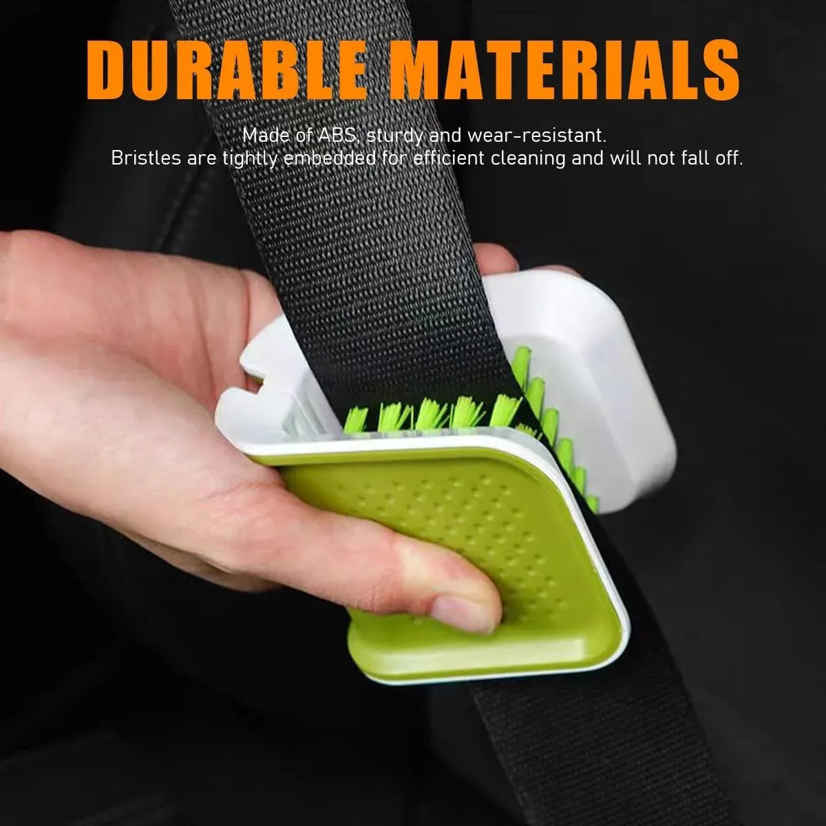 2 Pcs Car Seat Belt Cleaning Brushes, Double Sided U Shaped Cleaner Tools for Interior Detail, Green