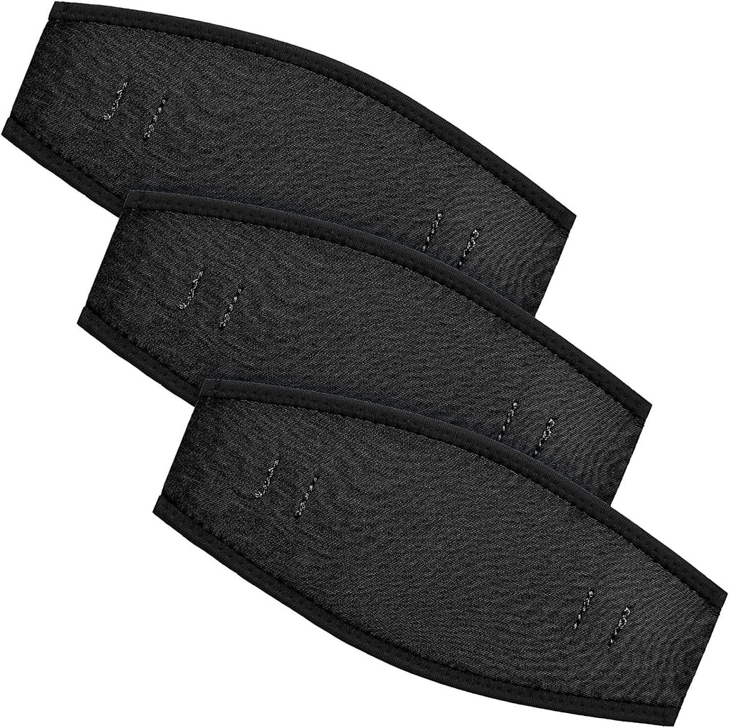 3 Pack Neoprene Diving Mask Strap Covers, Hair Protector Wraps for Snorkeling, Black 7.5 x 3.5 In