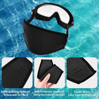 3 Pack Neoprene Diving Mask Strap Covers, Hair Protector Wraps for Snorkeling, Black 7.5 x 3.5 In