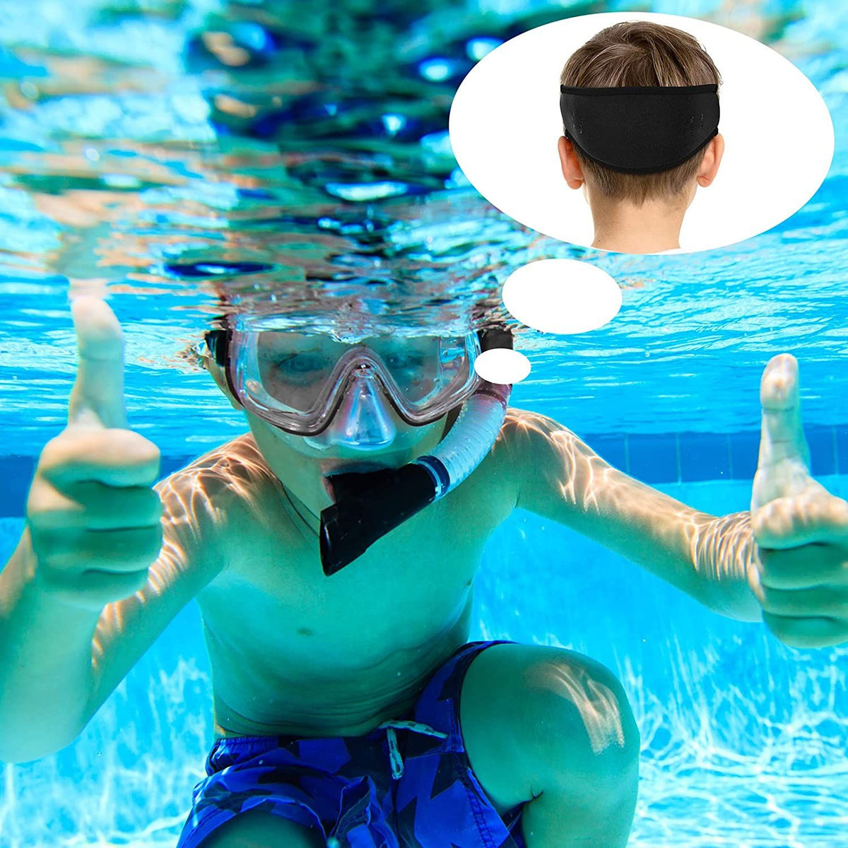3 Pack Neoprene Diving Mask Strap Covers, Hair Protector Wraps for Snorkeling, Black 7.5 x 3.5 In