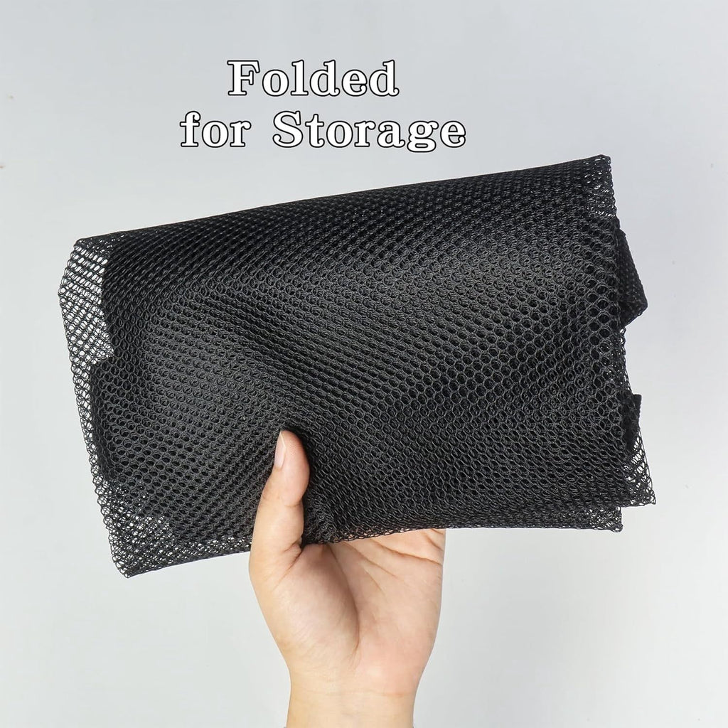 Car Ceiling Fishing Rod Holder, Double Layer Mesh Storage Net, Fits 5 Rods, Black 32 x 22 In