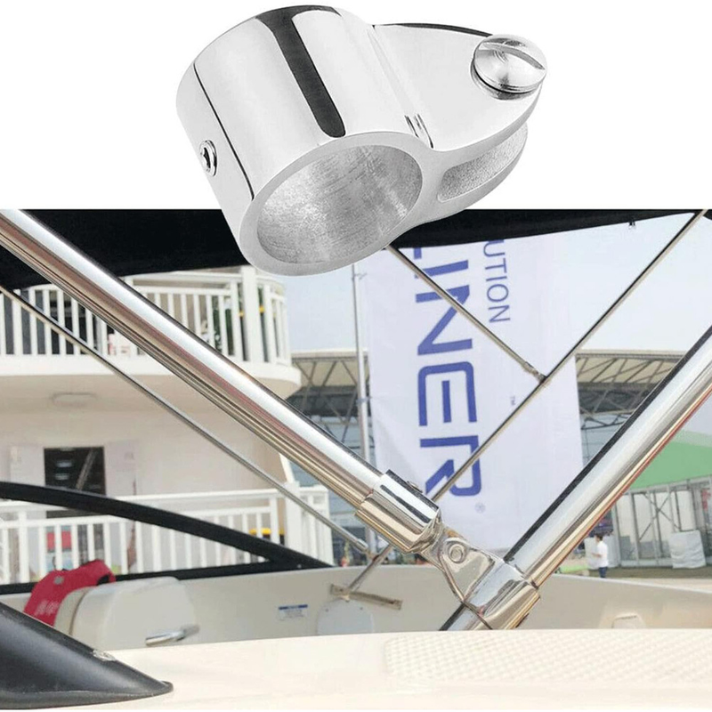 316 Stainless Steel Top Eye End Cap, Marine Top Slide Cap, Boat Canopy Fitting Hardware for  Tube, Yacht Awning Connector(Double Canopy Set 22mm)