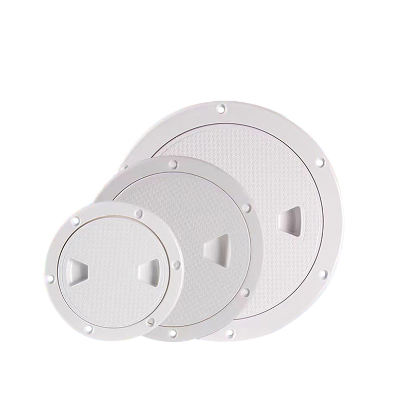 4-Piece Set Marine ABS Deck Access Hatch – Round Screw-In Inspection Port – Waterproof Deck Cover for Yachts and RVs – 250*230mm – White