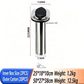 2 Pcs Stainless Steel Flush Mount Rod Holder 15°,  Marine Fishing Rod Holder with PVC Liner & Drain Hole, Boat Built-in Rod Mount for Yacht, Vessel, Kayak Fishing