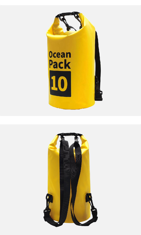 Ocean Pack Waterproof Dry Bag, 10L Double Shoulder Strap, 500D PVC Waterproof Sack for Kayaking, Swimming, Fishing, Camping, Outdoor Travel, Floating Dry Storage Bag(Blue)