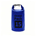 Ocean Pack Waterproof Dry Bag, 15L Double Shoulder Strap, 500D PVC Waterproof Sack for Kayaking, Swimming, Fishing, Camping, Outdoor Travel, Floating Dry Storage Bag(Blue)