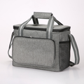 15L Oxford Thermal Lunch Bag, Portable Leakproof PEVA Liner Tote Bag, Waterproof Outdoor Picnic Camping Beach Lunch Cooler Bag for Food Storage, Keep Warm & Cold(gray)