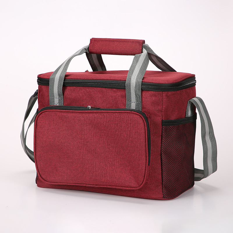 15L Oxford Thermal Lunch Bag, Portable Leakproof PEVA Liner Tote Bag, Waterproof Outdoor Picnic Camping Beach Lunch Cooler Bag for Food Storage, Keep Warm & Cold(burgundy)