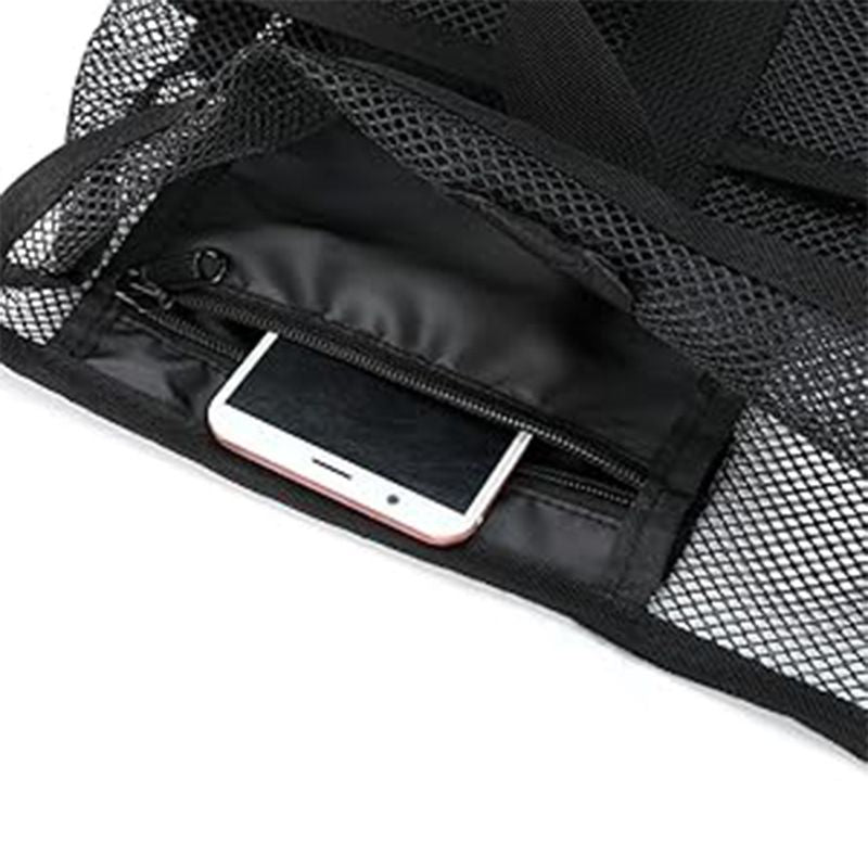 Dual Compartment Dry Wet Separation Beach Cooler Bag, Large Capacity Mesh Tote Bag, Oxford Insulated Lunch Bag for Picnic Swimming Camping Outdoor Travel(Dark gray)