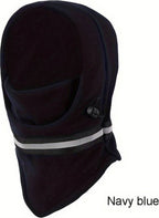 Adjustable Fleece Balaclava With Reflective Safety Strip | Neck Warmer | Windproof | UV Protection | Ski Mask | Scooter Mask | Winter Mask | Winter Hat | Dark Blue