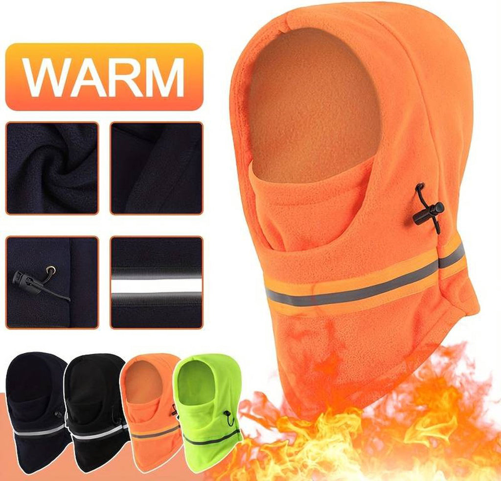 Adjustable Fleece Balaclava With Reflective Safety Strip | Neck Warmer | Windproof | UV Protection | Ski Mask | Scooter Mask | Winter Mask | Winter Hat | Dark Blue