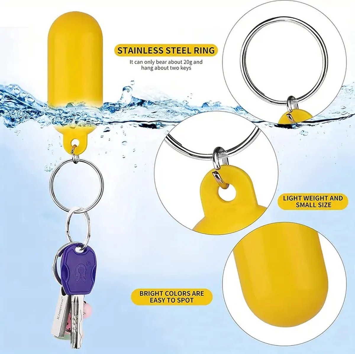 Floating Keychain I ABS I Bumper I Key Driver I Floating I Oval I White