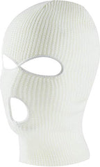 Three-Hole Balaclava | Facemask | Ski Hat | Bivouac | Winter Sports | Motorcycle/Skipper/Cycling Hat | Universal / One Size | White