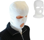 Three-Hole Balaclava | Facemask | Ski Hat | Bivouac | Winter Sports | Motorcycle/Skipper/Cycling Hat | Universal / One Size | White