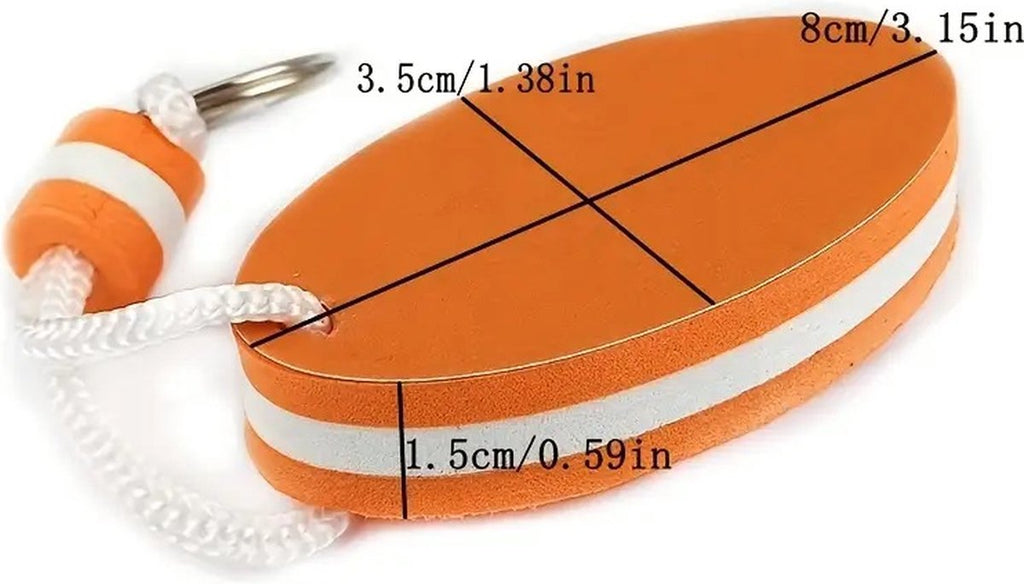 Floating Keychain | EVA Foam | For Large Keyring | Foam | Bumper | Key Float | Oval | Yellow