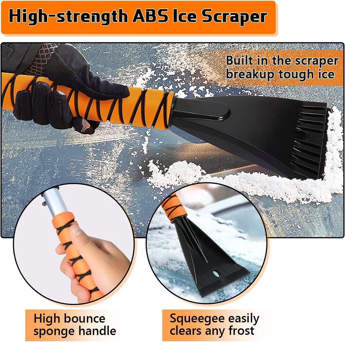 2-in-1 detachable snow brush and ice scraper - 27" ergonomic foam handle for effortless cleaning - Universal for cars and trucks
