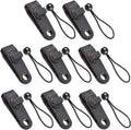 Tarp Clips & Bungee Cords 10-piece – Heavy Duty, for tents/banners (black)