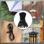 Elastic ropes with hooks - 20 pieces, 10 cm each - Multifunctional tarpaulin tensioner - Rubber tensioner - Suitable for tarpaulins, tents, camping