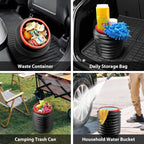Foldable Car Trash Can - Leakproof Car Organizer and Storage Bag - 4L Multifunctional Car Trash Can - Waterproof, Odor-Free Car Trash Can with Lid - For Car/Home/Office - Black
