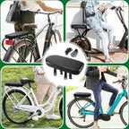 Rear Bicycle Seat - With Footrests - Rear Bicycle Seat - Luggage Carrier Cushion - Bicycle Seat Set - Rear Bicycle Seat - Bicycle Carrier Cushion - Universal - Black - Electric Bicycle/ Bicycles/Electric Scooter - Thickened - Soft
