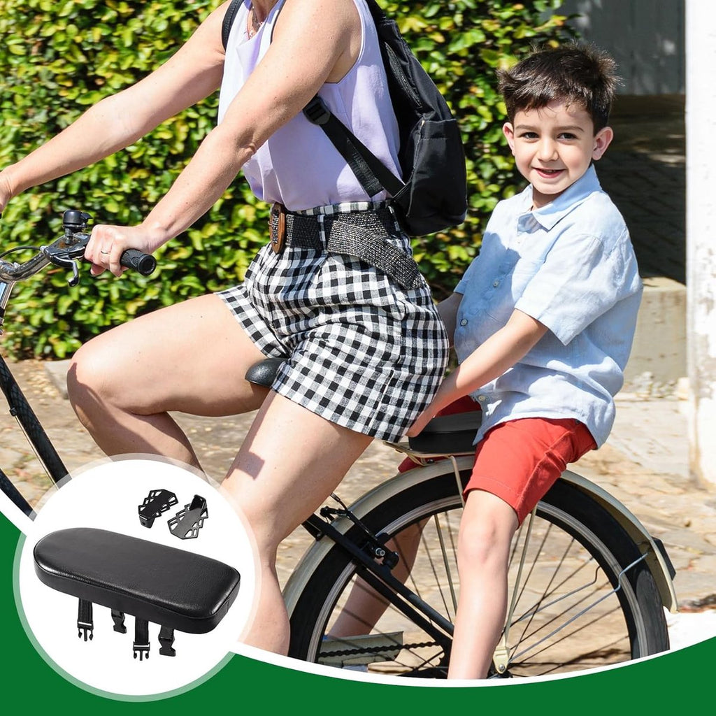 Rear Bicycle Seat - With Footrests - Rear Bicycle Seat - Luggage Carrier Cushion - Bicycle Seat Set - Rear Bicycle Seat - Bicycle Carrier Cushion - Universal - Black - Electric Bicycle/ Bicycles/Electric Scooter - Thickened - Soft