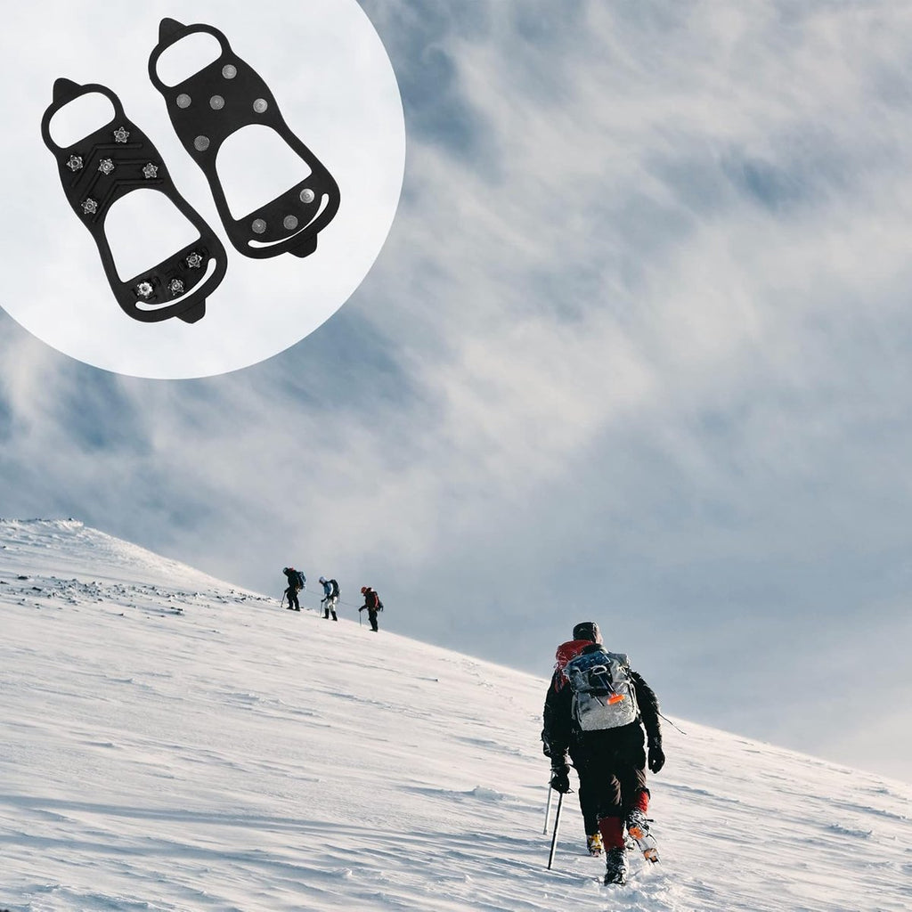 Shoe Covers - Crampons - Anti-slip - Crampons for Hiking Boots - Shoe Spikes - Crampons - For Women or Men - Black - Size 41-46