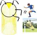 Cross Target with Ball Net - Football Training Equipment - Football Net - Football Goal - Football Kick Net with Adjustable Straps - Football Top Corner Goal Net Goals for Children - Shooting Accuracy Training Practice - Yellow - 1 Piece