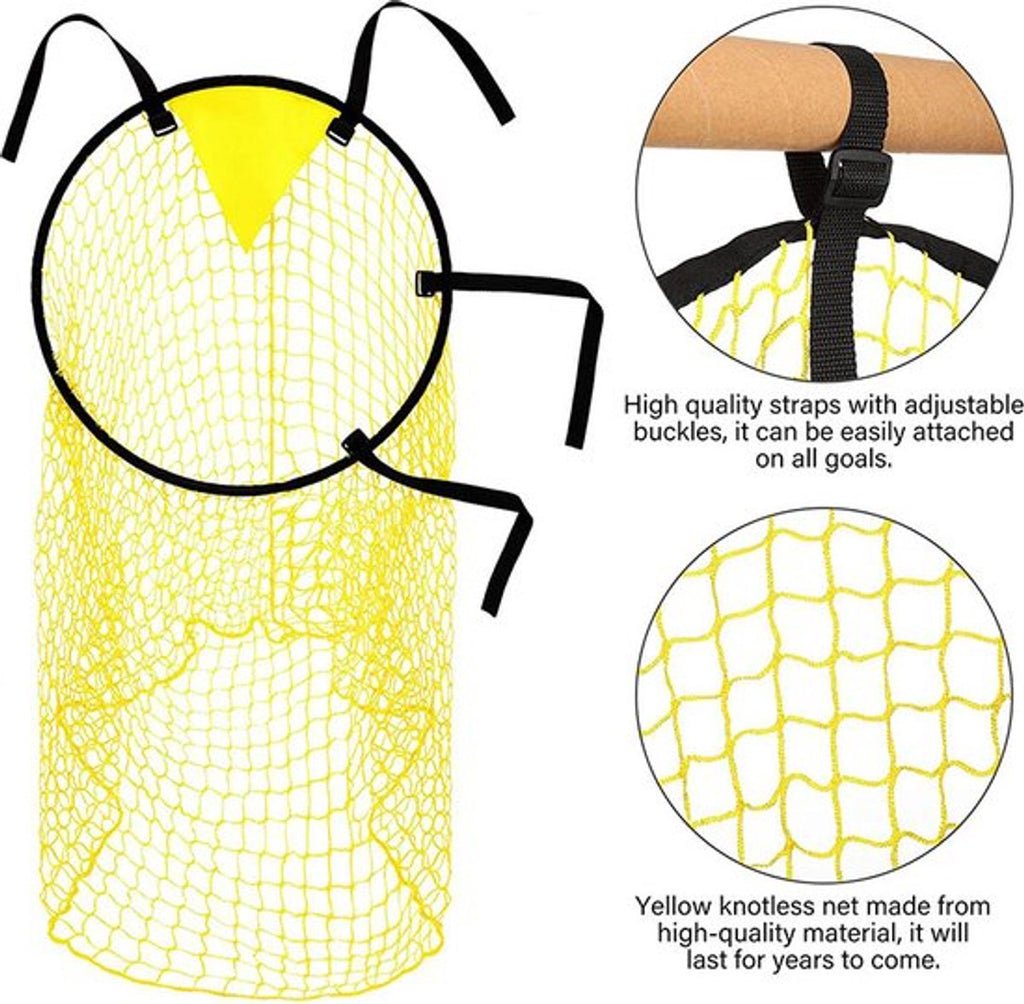 Cross Target with Ball Net - Football Training Equipment - Football Net - Football Goal - Football Kick Net with Adjustable Straps - Football Top Corner Goal Net Goals for Children - Shooting Accuracy Training Practice - Yellow - 1 Piece
