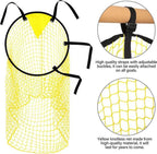 Cross Target with Ball Net - Football Training Equipment - Football Net - Football Goal - Football Kick Net with Adjustable Straps - Football Top Corner Goal Net Goals for Children - Shooting Accuracy Training Practice - Yellow - 1 Piece