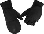 Fingerless Knitted Gloves with Hood - Winter Gloves - , Fingerless Polar Fleece Gloves - Fingerless Warm Gloves - Windproof Gloves with Flip Cover for Men and Women - 1 Pair