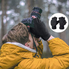 Fingerless Knitted Gloves with Hood - Winter Gloves - , Fingerless Polar Fleece Gloves - Fingerless Warm Gloves - Windproof Gloves with Flip Cover for Men and Women - 1 Pair