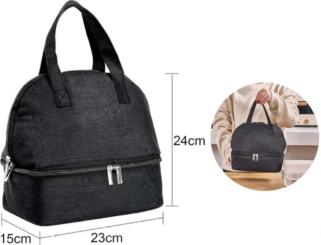 Insulated Lunch Bag - Family Picnic Bag - Reusable Waterproof Lunch Bags - Double Compartment Lunch Bags - Portable Lunch Box - For School Picnic Camping Travel - For Men Women
