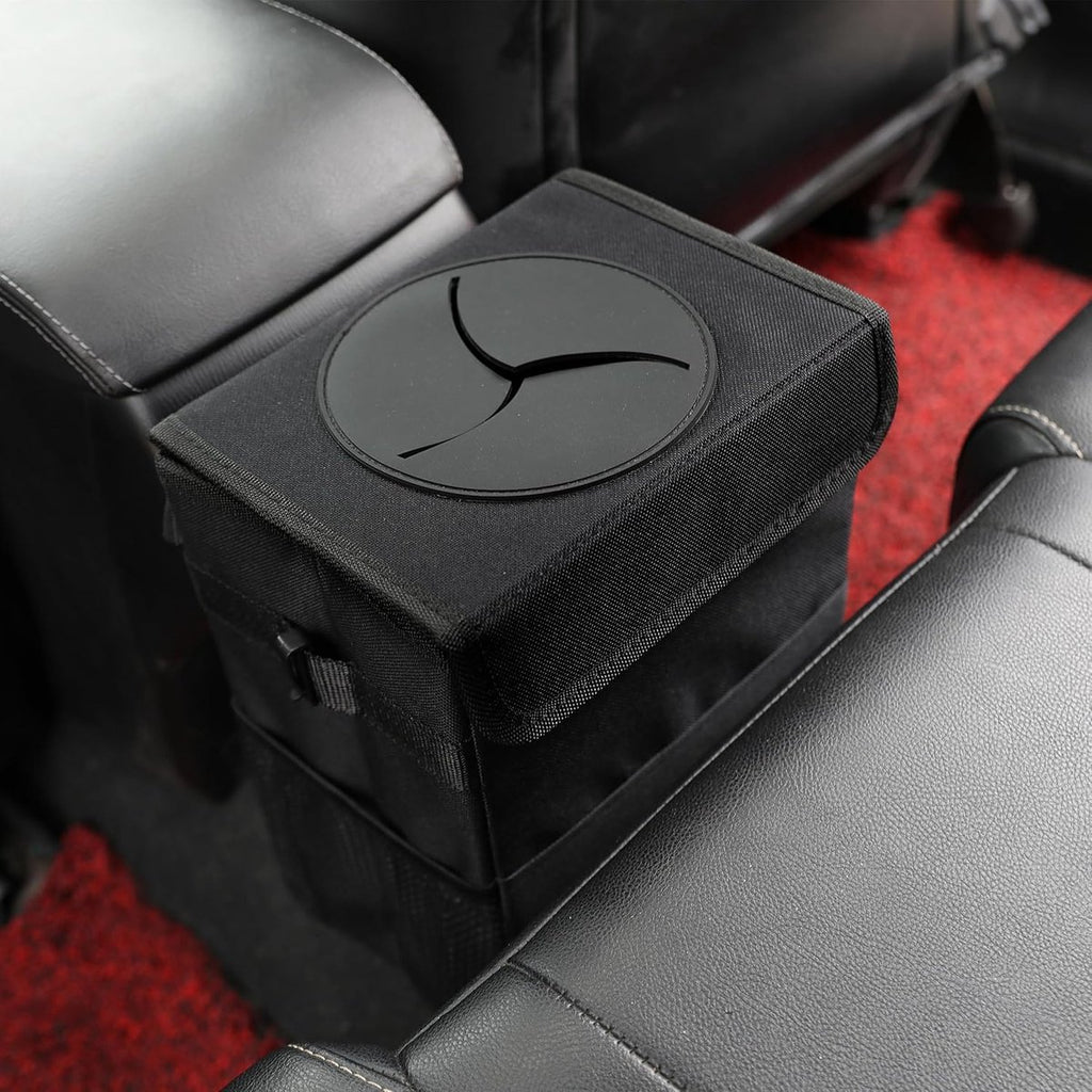 Car Trash Can - Car Seat Organizer - 6 L - Waterproof - Car Interior Accessories - Portable Vehicle Trash Can - Leak-Proof and Foldable Waste Bin - Extra Storage Bags - Car Storage - Trash Can - Trash Can Organizer - Travel Goods - Black