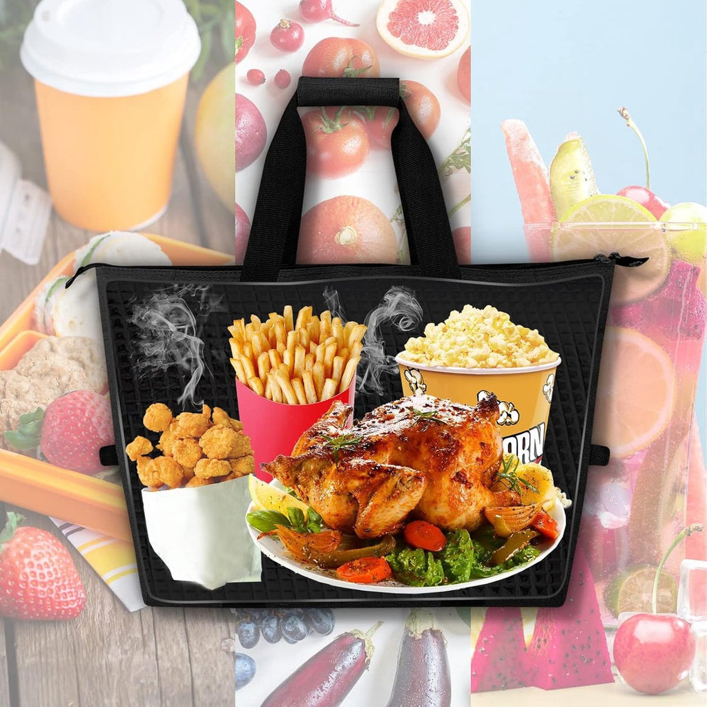 Cooler Bags - Lunch Bag - Foldable Cooler Bag - 20 L - 30x27x19 Cm - Insulation - 300D Oxford Cloth - Handle Strap - Cooler Bag - Lunch Bag - Insulated Cooler Bag - Picnic Bag - Cooler Lunch Bag - Handbag - Shopping Bag - Black - Sustainable
