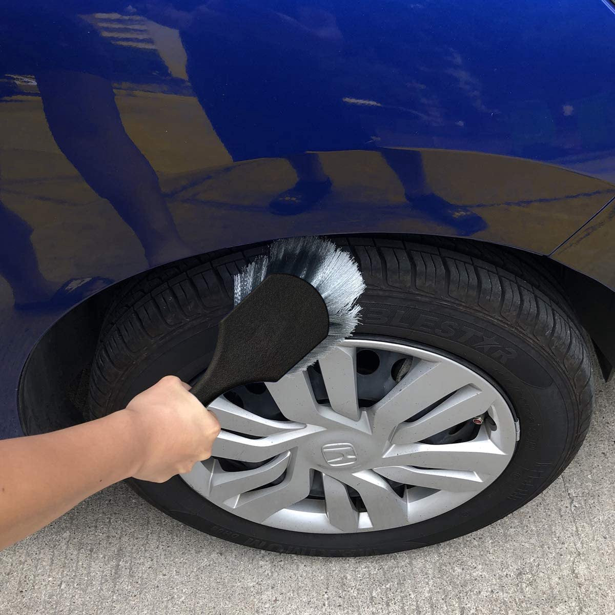 Tire Brush - Tire Brush - Polishing Tires - For Car/Scooter/Motorcycle Tires - Exterior Wheel Brush Tire Cleaner - Remove Contaminants From Your Tires - Black - 1 Piece