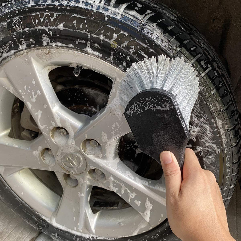 Tire Brush - Tire Brush - Polishing Tires - For Car/Scooter/Motorcycle Tires - Exterior Wheel Brush Tire Cleaner - Remove Contaminants From Your Tires - Black - 1 Piece