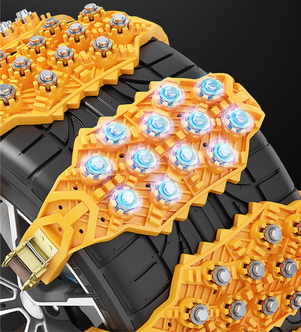 Snow Chains - Safety - Winter Car - Tires - Quick and Easy Installation - For Various Tire Sizes - For Car/SUV Tire Widths With 165 mm-265 mm - Jump Start Anti-Slip Chains - 40x11 cm - Yellow - 1 Piece