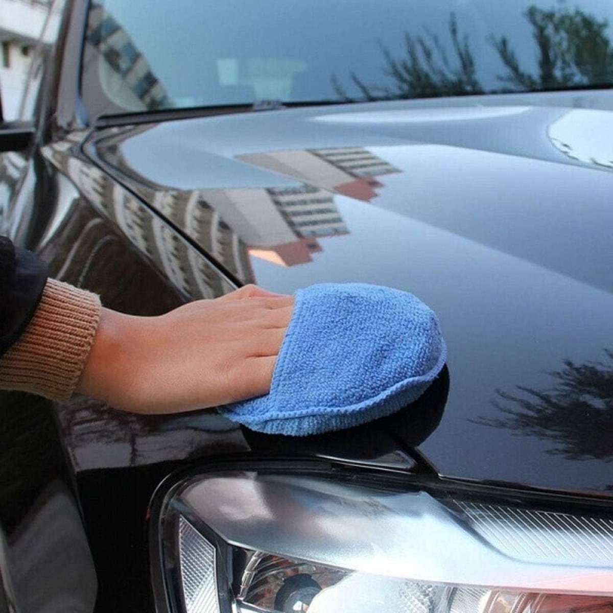 Polishing Sponge - Car Polishing Pads - Car Cleaning Sponges Polishing Pads - For Car Care - Polish Foam Applicator Pads - 6 Pieces ø 125mm - For Cars, Trucks, Boats, Cleaning and Fine Polishing