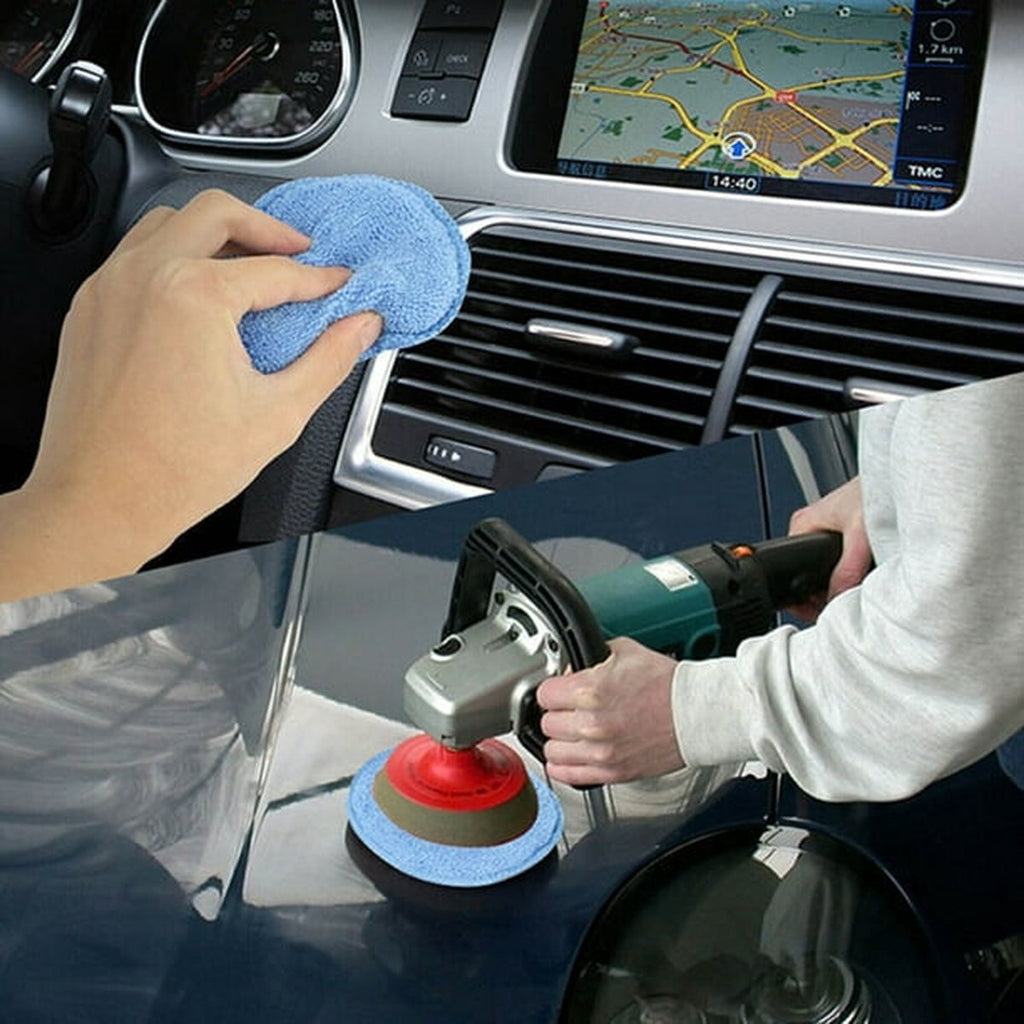 Polishing Sponge - Car Polishing Pads - Car Cleaning Sponges Polishing Pads - For Car Care - Polish Foam Applicator Pads - 6 Pieces ø 125mm - For Cars, Trucks, Boats, Cleaning and Fine Polishing