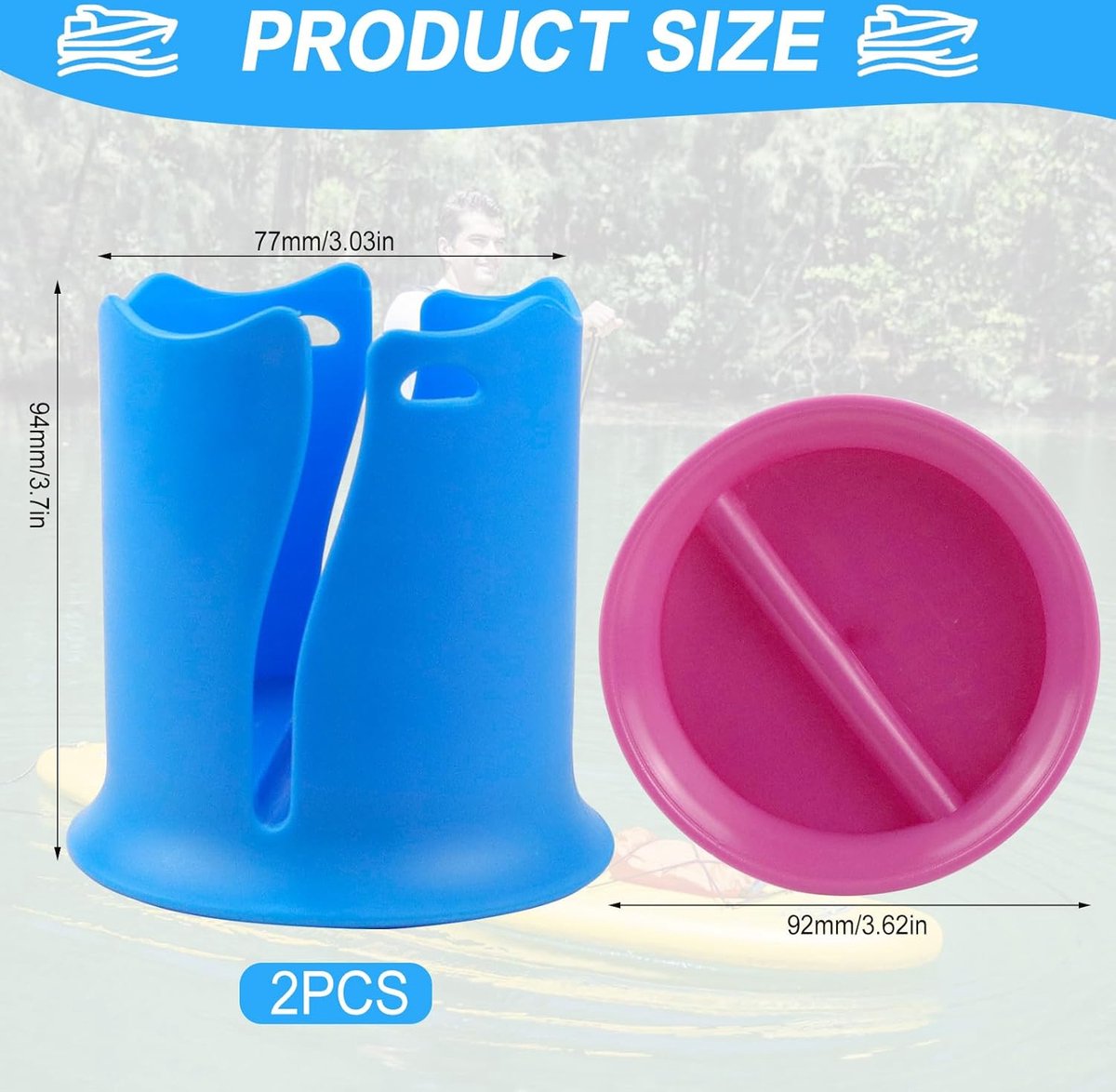 Paddle Board/SUP Cup Holder Water Bottle Holder Pink - Boat, Kayak, Surfboard, Camper, Desk, Swimming Pool, SUP