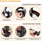 Bicycle Mudguard Set - Mountain Bike Mudguard - Adjustable - Suitable for City and Trekking Bikes - Black - Suitable for 20/22/24/26 inch bikes