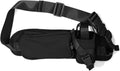 Waist Bag with Bottle Holder - Hiking Waist Bag with Bottle Holder - Outdoor Pouch Bag with Water Bottle / Bib Holder - Ideal for Festivals or Vacations - Multifunctional Strap - Adjustable - For Hiking, Dog Walks, Outdoor Activities - Black