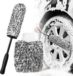 Rim Brush - Car Wheel Brush with Car Wash Glove - Microfiber Rim Brush - Tire Brush - Wheel Brush - Rim Cleaner - Car Rim Brush - Car Wheel Cleaning Brush - Detachable - Car Brush - Car Cleaning Set - Black