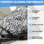 Rim Brush - Car Wheel Brush with Car Wash Glove - Microfiber Rim Brush - Tire Brush - Wheel Brush - Rim Cleaner - Car Rim Brush - Car Wheel Cleaning Brush - Detachable - Car Brush - Car Cleaning Set - Black