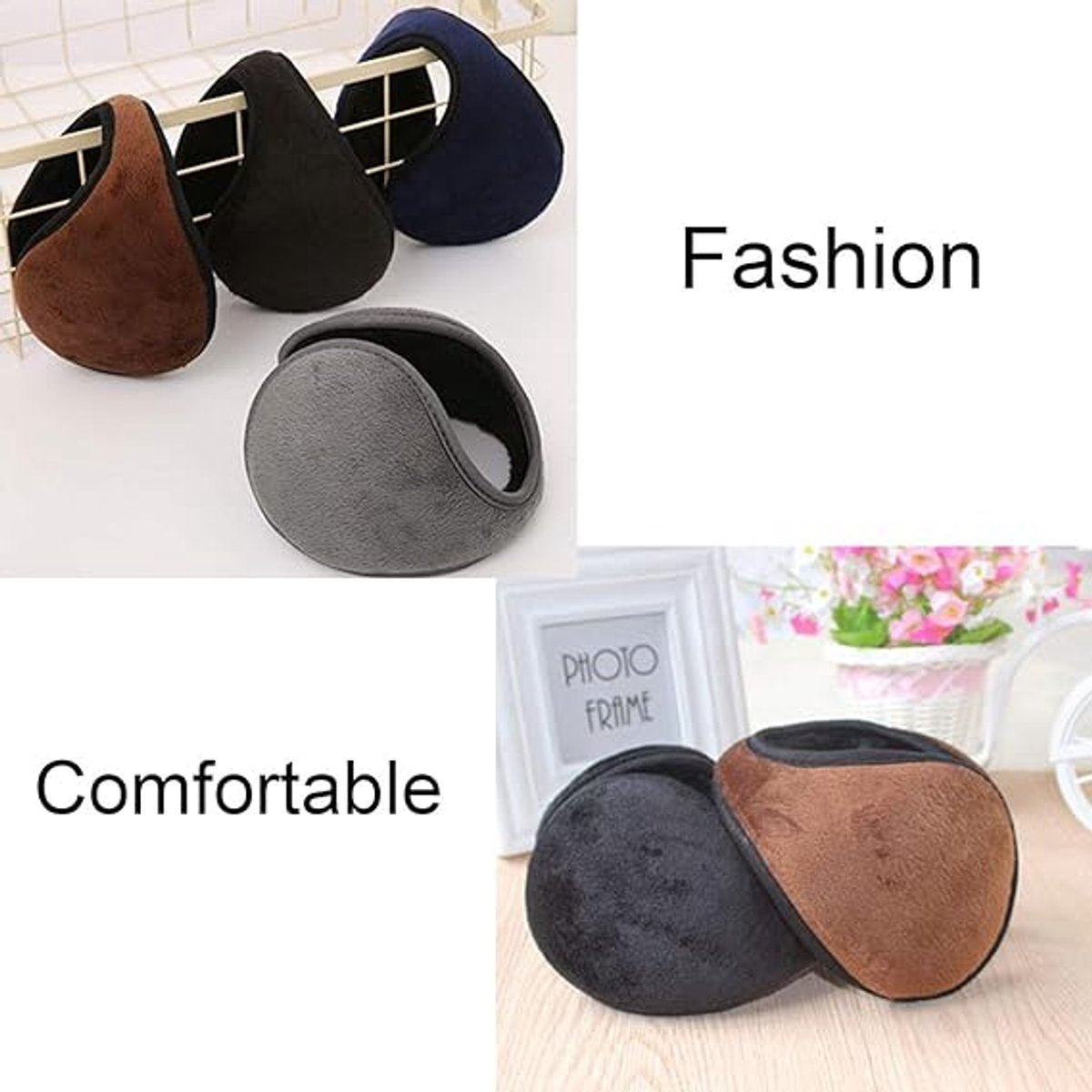 Soft Ear Warmers - 4 Pieces - Men's Ear Warmers - Self-Clapping Ear Warmers - Earmuffs - Ear Muffs - Headband - Hairband - Behind the Head - Unisex - Windproof - Comfortable - for winter sports, outdoor activities, and snowboarding