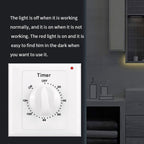 Countdown Switch - 120 minutes - Countdown timer switch - Mechanical countdown timer socket - time switch - timer light switch - with timer - timer socket - for bathroom extractor fan, garage, laundry room, storage room or spa - white
