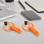 6 pieces - Emergency whistle - survival whistles - dual frequency - emergency whistle - with reflective cord, adjustable clip - emergency whistle survival whistle - for rescue operations in nature, hiking, camping, hunting and safety at sea - orange