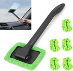 Window Squeegee - Car Cleaning Supplies - Window Washer - Windshield Cleaning Tool with 5 Reusable Towels - Car Window Squeegee - Car Interior Window Cleaning Tools - Car Wash Brushes - Window Squeegee