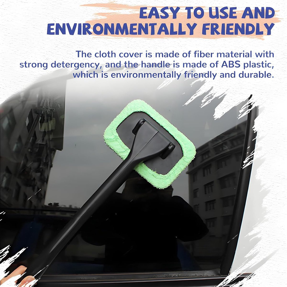 Window Squeegee - Car Cleaning Supplies - Window Washer - Windshield Cleaning Tool with 5 Reusable Towels - Car Window Squeegee - Car Interior Window Cleaning Tools - Car Wash Brushes - Window Squeegee