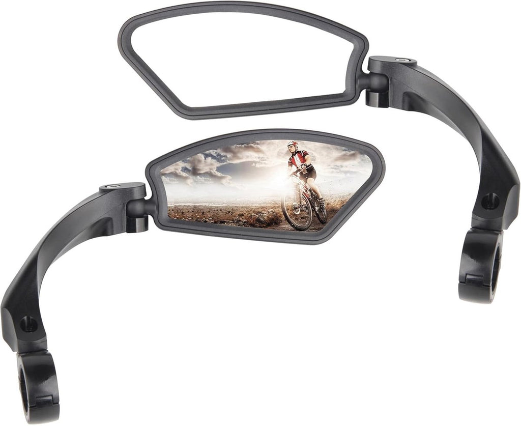 1 Pair Bicycle Mirror Ebike Rearview Mirror - Handlebar Bicycle Mirror - Bicycle Mirror - Safe Rearview Mirror for Bicycle - scratch-resistant glass lens - adjustable and rotatable safe rearview mirror - 360º Rotatable - Black
